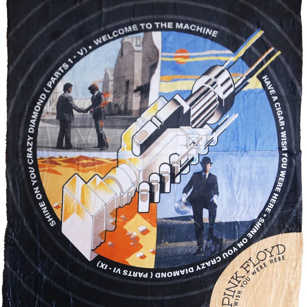 Pink Floyd Wish You Were Here Record Label Blanket ~ 50" x 60" ~ Brand New!